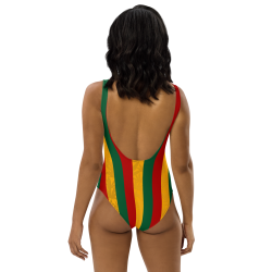 Rasta Striped One-Piece Swimsuit