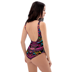 Aztec Navajo Pattern Multi Color One-Piece Swimsuit