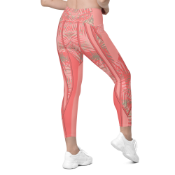 Peach X Beige Crossover leggings with pockets