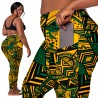 JAM Triangle Pattern Jamaica Colors Print Leggings with pockets
