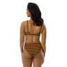 Rasta Colors Striped - Recycled high-waisted bikini