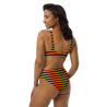 Rasta Colors Striped - Recycled high-waisted bikini