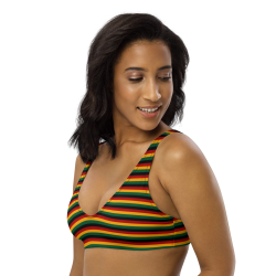 Rasta Colors Striped - Recycled padded bikini top