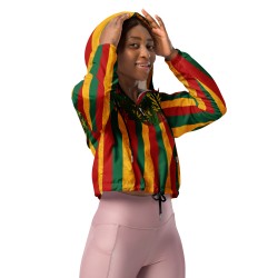 Irie Vibes Rasta Colors Women’s cropped windbreaker
