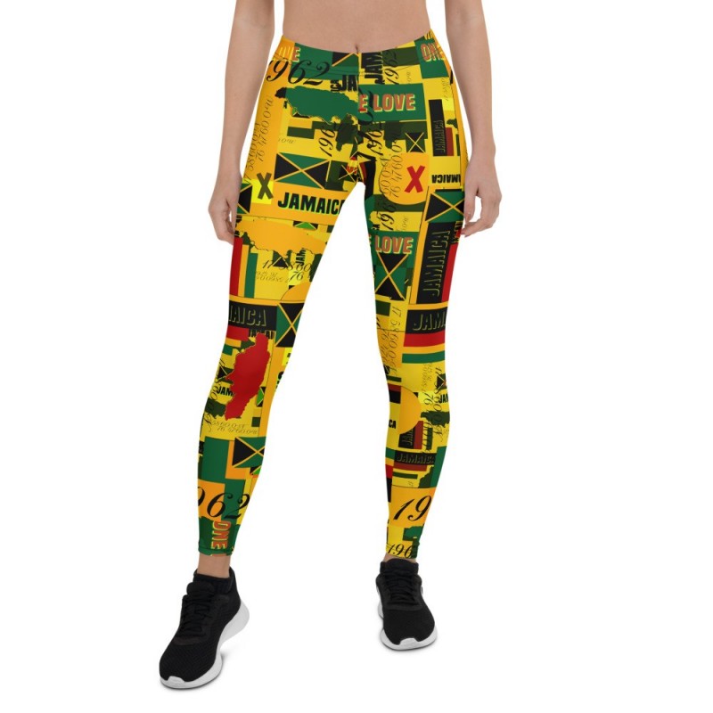 Aztec Triangles - Rasta Color Leggings Aztec Triangles - Rasta Color Leggings